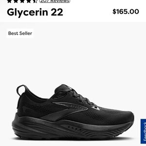 Brooks Glycerin 22 Size 10Wide Black Athletic Men’s Shoes